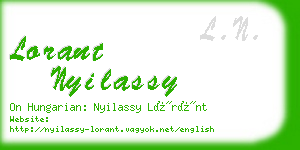 lorant nyilassy business card